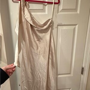 Hello Molly Chic Cream One Shoulder Dress